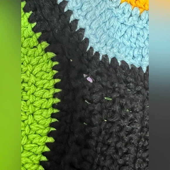 Akira Multicolored Crochet Sweeter Than Honey Halter Neck Mini Dress Cotton M - Picture 5 of 9